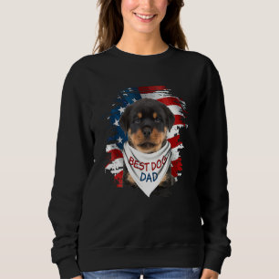 Sudadera Mejor Perro Rottweiler Papá Bandera De Estados Uni