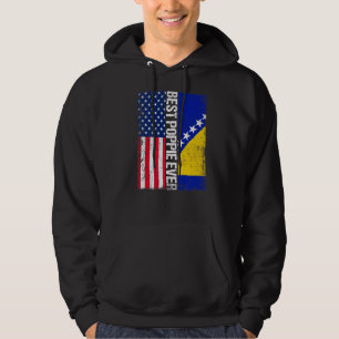 Sudadera Mejor Poppie Bandera De Ee.Uu. Y Bandera De Bosnia