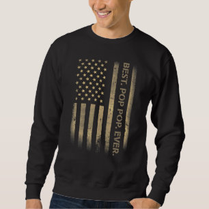 Sudadera Mejor Poppop americano de padre con bandera ondula