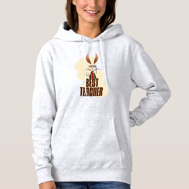 Sudadera Mejor Profesor Conejo de Humor de Aula (Anverso)