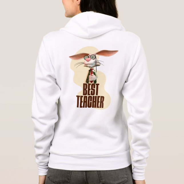 Sudadera Mejor Profesor Conejo de Humor de Aula (Reverso)