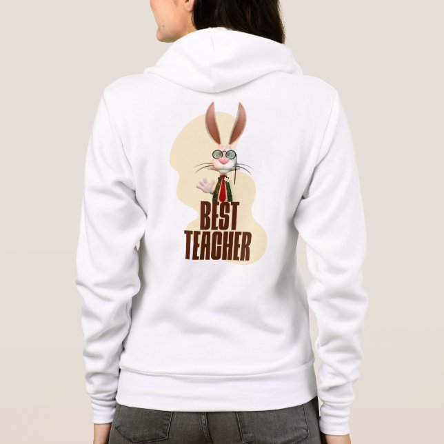 Sudadera Mejor Profesor Conejo de Humor de Aula (Reverso)