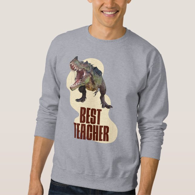 Sudadera Mejor Profesor Dinosaurio Humor de Aula (Anverso)