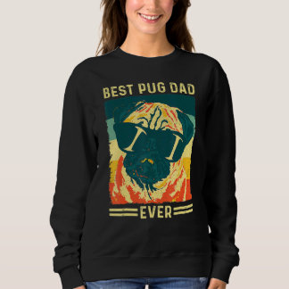 Sudadera Mejor Retro Vintage Papá Pug del Día del Padre Pug