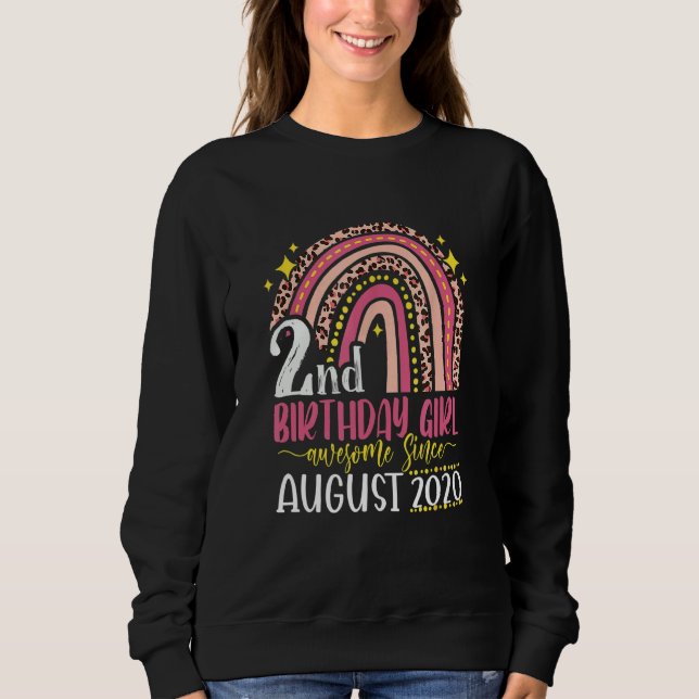 Sudadera Mejor segundo cumpleaños del leopardo rosa en agos (Anverso)