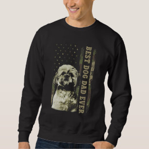 Sudadera Mejor Shih Tzu Dad Nunca Camo American Flag Dog Da