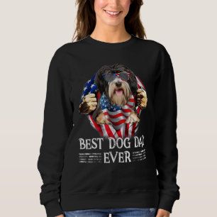 Sudadera Mejor Terrier Tibetano Papá Bandera Estadounidense