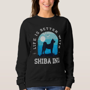 Sudadera Mejor vida Shiba Inu Azul Vintage Perro Mamá Papá