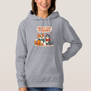 Sudadera Mejores amigos de pelaje vintage gato y perro de d