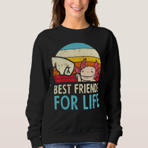 Sudadera Mejores Amigos Por Vida Axolotl Fist Bump Retro Bo
