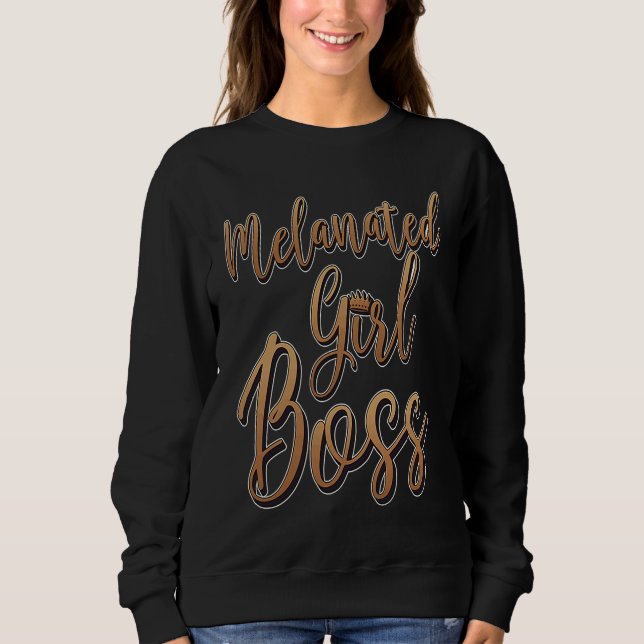 Sudadera Melanated Girl Awesome African American Black Busi (Anverso)