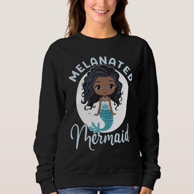 Sudadera Melanated Mermaid Black African American Mermaid F (Anverso)