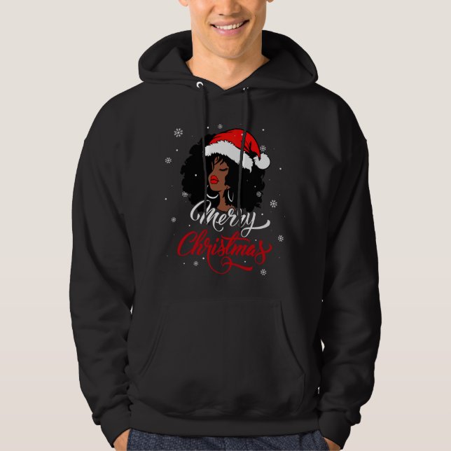 Sudadera Melani, Chica de África negra y Navidades de Santa (Anverso)