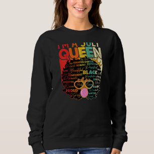 Sudadera Melanin Afro Julio Reina de la vida negra Histo