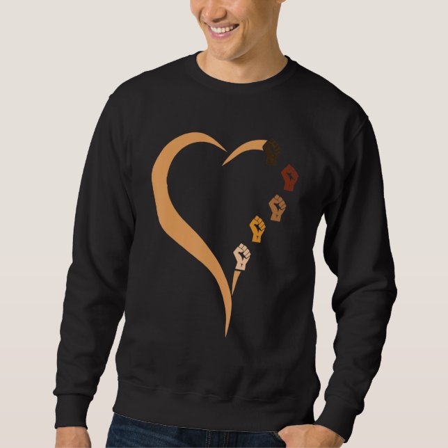 Sudadera Melanin Hands Heart Valentines Day Black History M (Anverso)