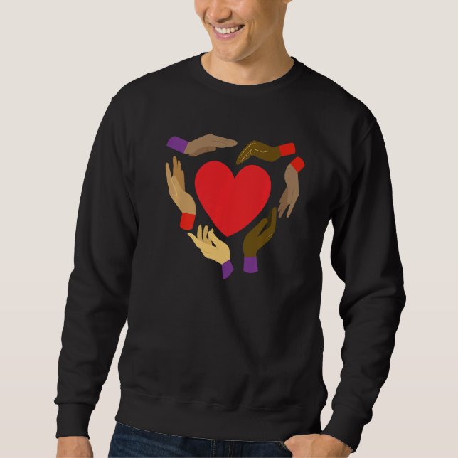 Sudadera Melanin Hands Heart Valentines Day Black History M (Anverso)