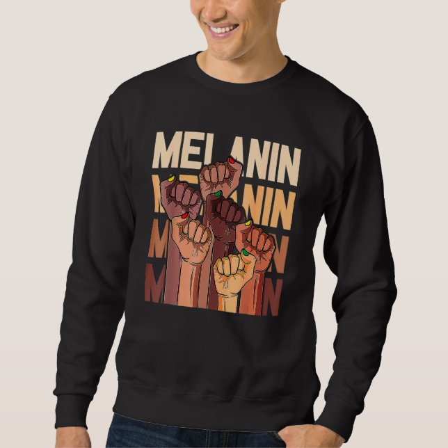Sudadera Melanin Leaders Black History Month Power Fist Han (Anverso)