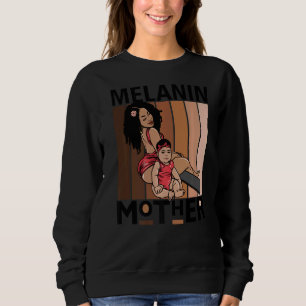 Sudadera Melanin Madre Chicas de piel marrón Mamá Chica neg