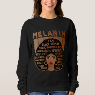 Sudadera Melanin Orgullo Mujer Negra Afro-Estadounidense Ch