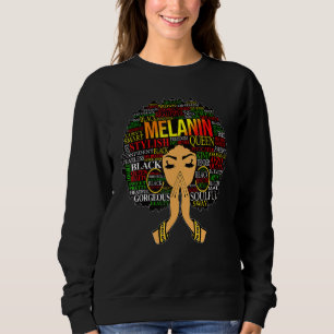 Sudadera Melanin Palabras Arte Afro Cabello Natural Reina N