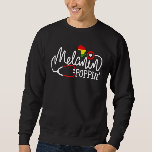Sudadera Melanin Poppin Melanin Black Nurse African Pride S (Anverso)