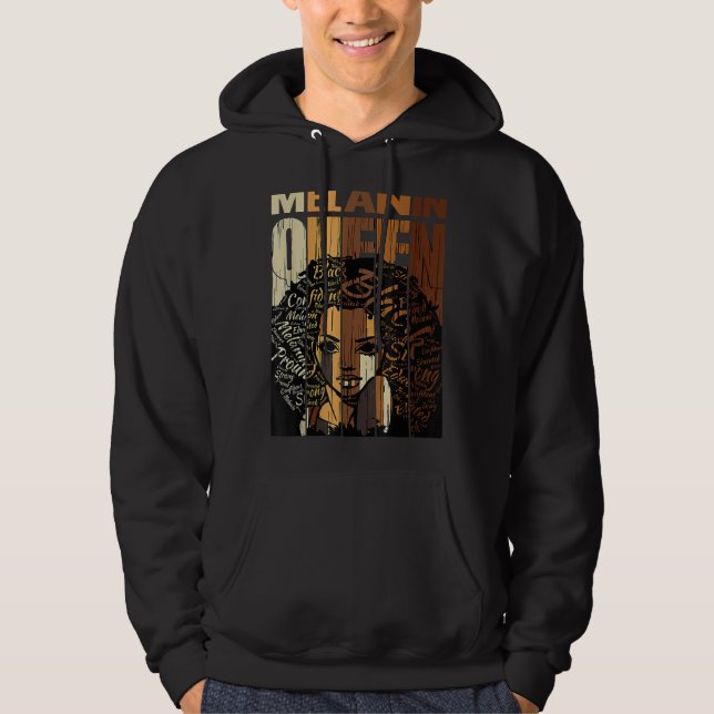 Sudadera Melanin Queen Black History Month Afro African Pri (Anverso)