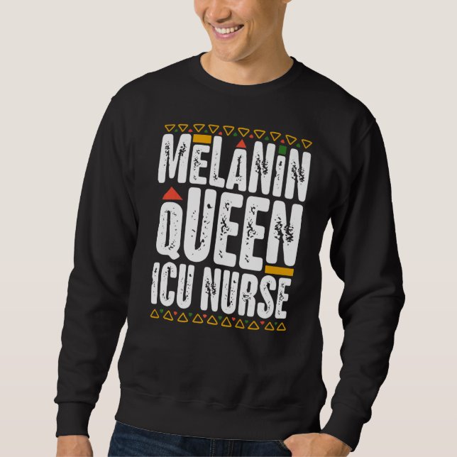 Sudadera Melanin Queen ICU Enfermera historia negra intensi (Anverso)
