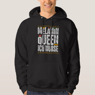 Sudadera Melanin Queen ICU Enfermera historia negra intensi