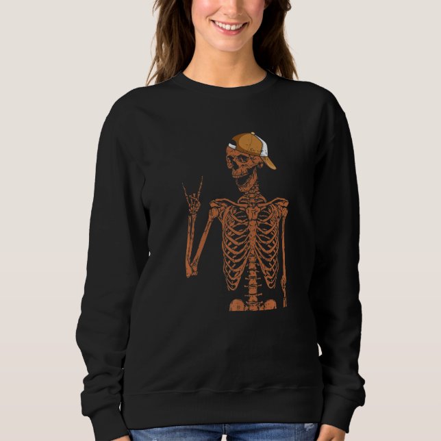 Sudadera Melanin Skeleton Rock Hand Black History Month BLM (Anverso)