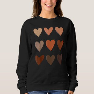 Sudadera Melanin Skin Tone Hearts Be Kind Black History M