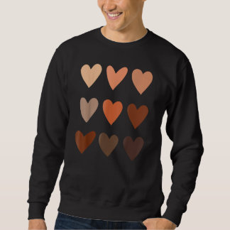 Sudadera Melanin Skin Tone Hearts Be Kind Black History M