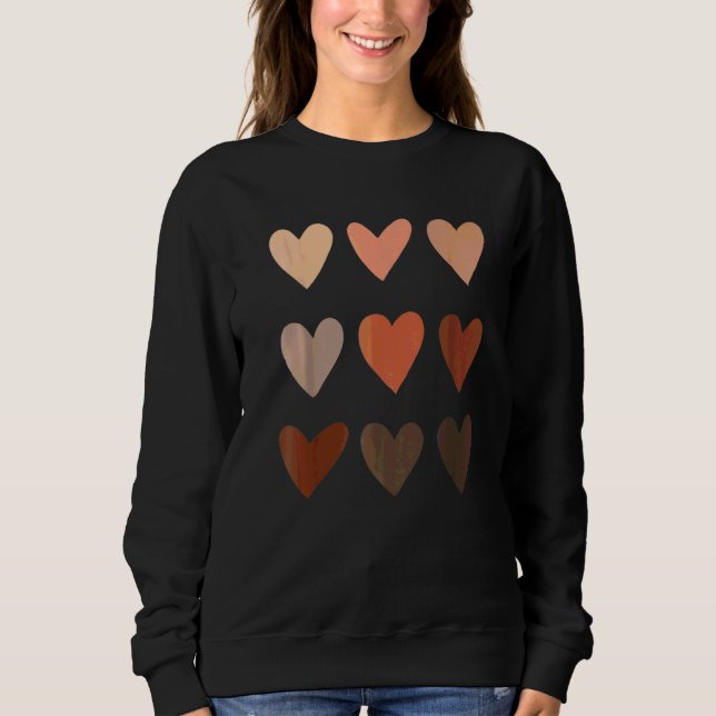 Sudadera Melanin Skin Tone Hearts Be Kind Black History Mon (Anverso)