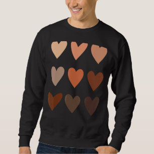 Sudadera Melanin Skin Tone Hearts Be Kind Black History Mon