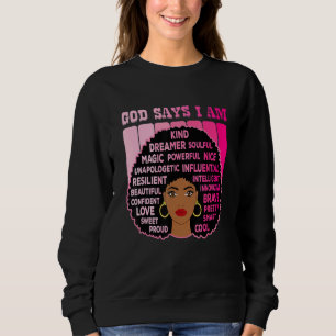 Sudadera Melanina afroamericana orgullo negro mujer rosada