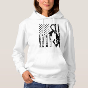 Sudadera Melanoma Cancer Awareness Flag Ribbon