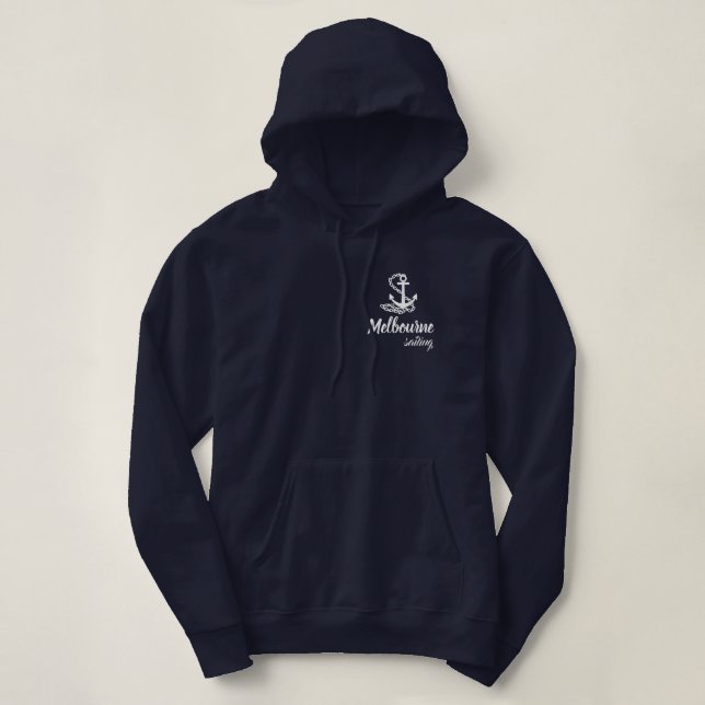 Sudadera Melbourne: Uso deportivo de estilo marítimo (Diseño del anverso)