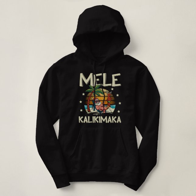 Sudadera Mele Kalikimaka graciosa santa palmas para el somm (Diseño del anverso)