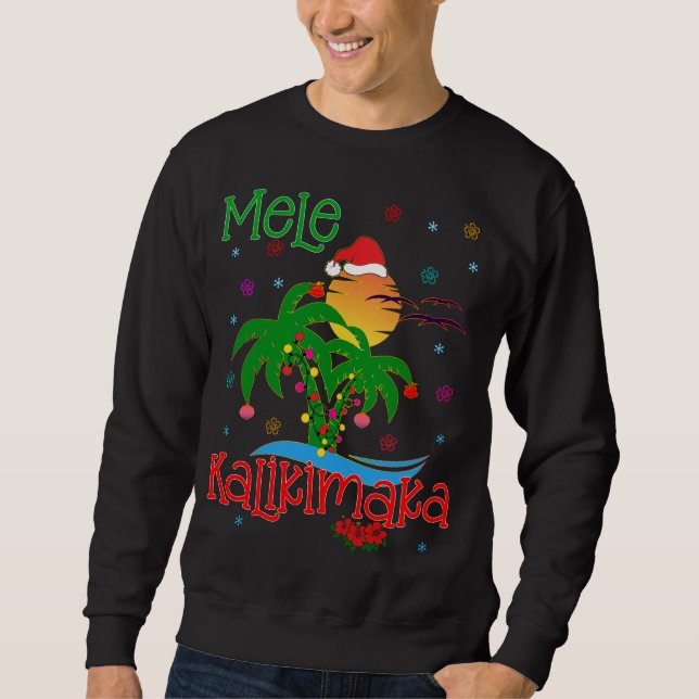 Sudadera Mele Kalikimaka Hawai Feliz Navidad Aloha  (Anverso)