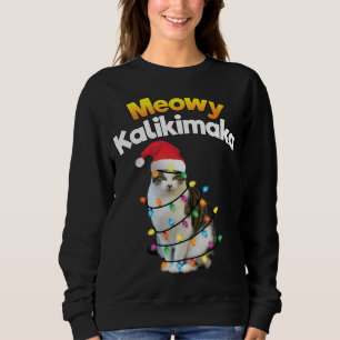 Sudadera Mele Kalikimaka Hawái Luz del gato navideño