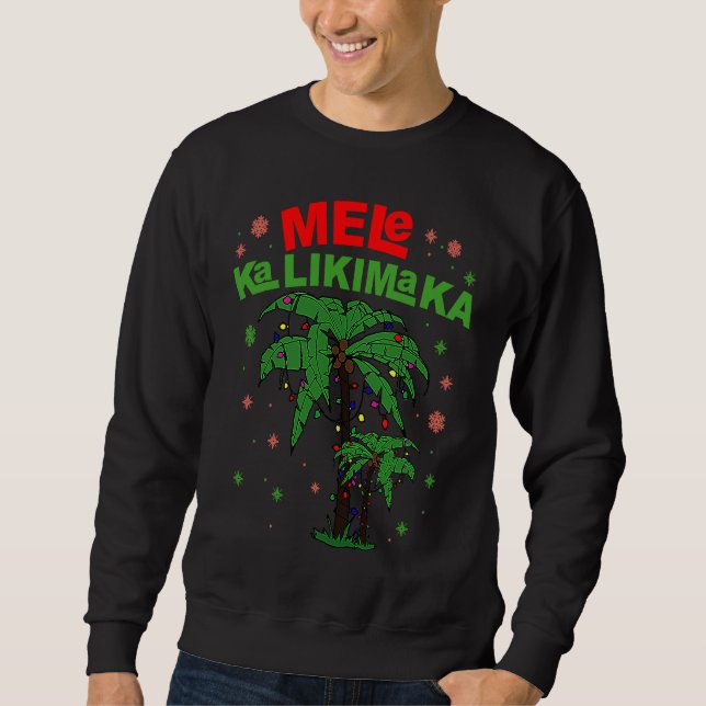 Sudadera Mele Kalikimaka Hawaiian Christmas Palm Tree Light (Anverso)