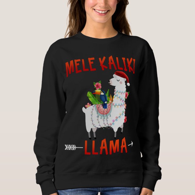 Sudadera Mele Kalikimaka Kaliki Llama en navidades enciende (Anverso)