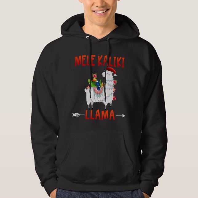 Sudadera Mele Kalikimaka Kaliki Llama en navidades enciende (Anverso)