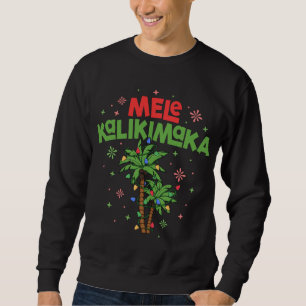 Sudadera Mele Kalikimaka Navidades hawaianos con luz de árb