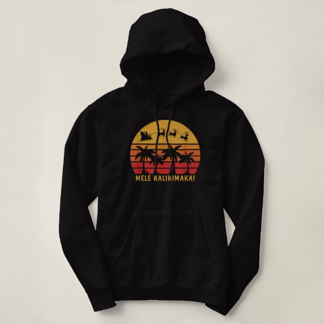 Sudadera Mele Kalikimaka Navidades hawaianos retro Hawaii (Diseño del anverso)