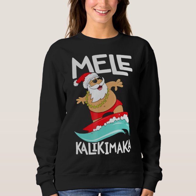 Sudadera Mele Kalikimaka Navidades Hawaii Surfing (Anverso)