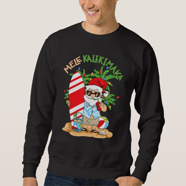 Sudadera Mele Kalikimaka Santa Tropical Christmas In July H (Anverso)