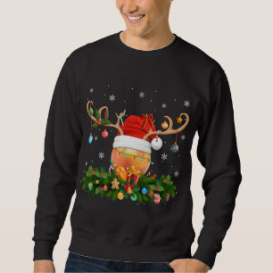 Sudadera Melocotones Fruit Lover Reindeer Santa Hat Peaches