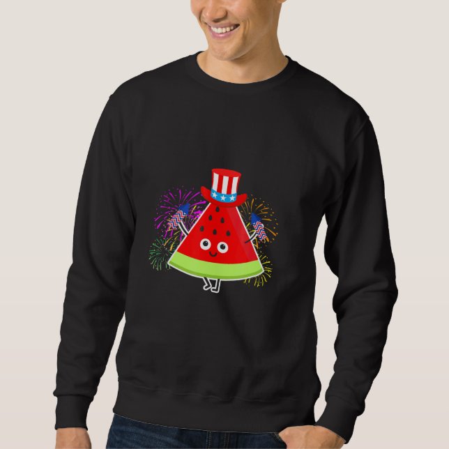 Sudadera Melón de verano de sandía con Gorra de bandera de  (Anverso)