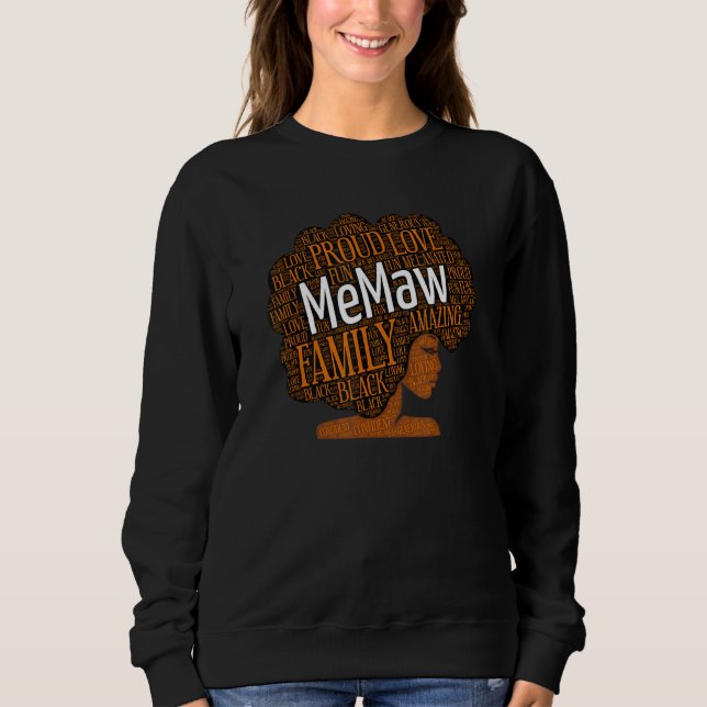 Sudadera MeMaw African American Grandmother Nickname (Anverso)