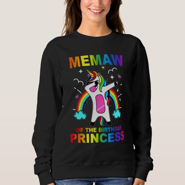 Sudadera Memaw De La Princesa De Cumpleaños Chica Dabbing U (Anverso)